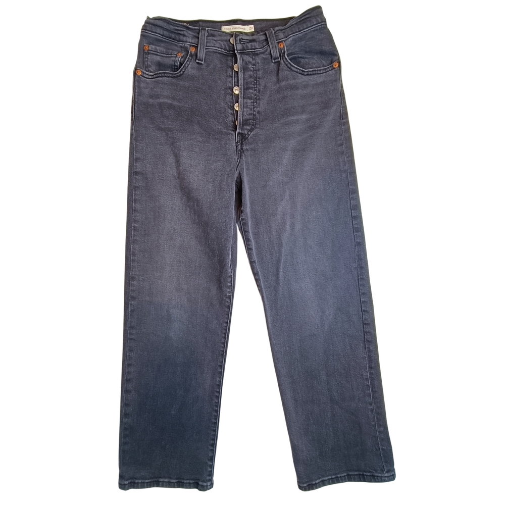 Levi's Ribcage Straight Ankle Dark Grey Jeans Size 29